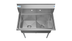 Thumbnail image #5 for KoolMore 36-Inch Freestanding 2-Compartment Stainless Steel Commercial Sink with Backsplash and Adjustable Feet