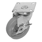 Thumbnail image #1 for GSW USA KP6143 5-Inch Rubber Swivel Plate Caster with Brake, 200 lb Capacity Case of 20