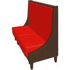 Thumbnail image #1 for Oak Street Baldwin BN-4842-SGL Single Upholstered Booth, 48"L x 42"H, Stained Birch Top and Side Cap