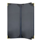 Thumbnail image #2 for Risch Harley HARST-4V 4.25X11 Padded Faux-Leather 4-View Booklet Menu Cover, 4-1/4" x 11" Case of 25