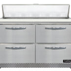 Thumbnail image #1 for Continental Refrigerator SW48N12C-FB-D 48-Inch Two-Section Sandwich Prep Refrigerator, 4 Drawers, Front-Breathing, Stainless Steel