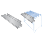 Thumbnail image #1 for EmberGlo 31/41-WORKSHELF-DROP-4822-11 36" Stainless Steel Drop-Style Work Shelf, Plain Surface, Closed Front