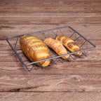 Thumbnail image #2 for G.E.T. W1292-GG Rectangular Grated Metal Wire Serving Basket, 12 x 9 x 2 Inches, Gunmetal Grey Case of 12
