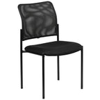 Thumbnail image #1 for Flash Furniture GO-515-2-GG Stacking Side Chair, Flexible Mesh Back, Padded Mesh Upholstered Seat, Black