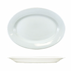 Thumbnail image #1 for International Tableware Dover DO-80 Porcelain Oval Platter, 7-1/8" x 4-5/8", Wide Rim, Rolled Edge Case of 3 Dozen