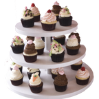 Thumbnail image #1 for G.E.T. WR-101 3-Tier Cupcake Stand, 12-1/4"H, White MDF Wood/Laminate, 12"/15"/18" Tiers