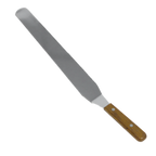 Thumbnail image #1 for Browne USA Foodservice 573810 Offset Spatula, 10 x 1-1/2 in, 18/8 Stainless Steel Blade, Walnut Wood Handle