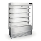 Thumbnail image #1 for GTI Designs United USL-1250 Refrigerated Open-Air Merchandiser, 4-Tier, Self-Contained, Stainless Steel, 51.75"W