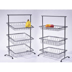 Thumbnail image #1 for G.E.T. Urban Renewal IR-902 3-Tier Rectangular Powder-Coated Iron Buffet Stand, Gray, 22-3/4" x 11" x 31-1/4"H