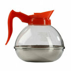 Thumbnail image #1 for Libertyware CPOT-D 64 oz Decaf Coffee Pot Decanter, Plastic with Stainless Steel Base and Orange Handle Case of 12