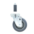 Thumbnail image #1 for BK Resources 4SBR-1RA-GR 4" Gray Rubber Swivel Stem Caster with 1" Expanding Stem