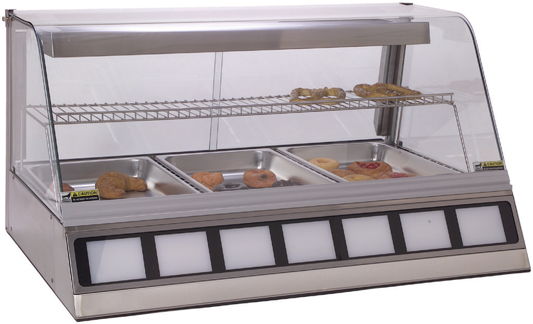 Product image #5 for Antunes DCH-300 Full-Service Countertop Heated Display Cabinet for 3 Full-Size Pans