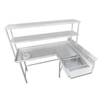 Thumbnail image #1 for IMC/Teddy SISD-72-16 Soiled Dish Table, Pre-Rinse Sink, Island, Right-to-Left, 60" Machine-to-Corner, 72" Corner-to-End, 16-Gauge 300 Series Stainless