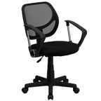 Thumbnail image #1 for Flash Furniture WA-3074-BK-A-GG Black Adjustable-Height Swivel Task Chair with Mesh Back, Nylon Arms and Casters