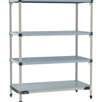 Thumbnail image #1 for Metro MetroMax Q MQ-2448GF-63-S4 Stationary Polymer Shelving Starter Unit, 4-Tier, 24"D x 48"W x 63"H