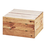 Thumbnail image #1 for Cal-Mil Madera 3628-7-99 Square Wood Crate Riser, 12"W x 12"D x 7"H, Slotted for Brackets, Rustic Pine