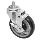 Thumbnail image #1 for GSW USA KT4111 Threaded Stem Caster with Side Brake, 3-Inch Polyurethane Wheel, 300 lb Capacity Case of 20