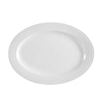 Thumbnail image #1 for CAC China Boston BST-12 Porcelain Oval Platter, 10 x 6-3/4 x 3/4 in, Embossed Rim Case of 2 Dozen