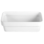 Thumbnail image #1 for G.E.T. Bugambilia BUD24CB Rectangular Salad Bar Bowl with Rim, 84-1/2 oz., 11-7/16" x 6-1/16" x 3-1/2", Cast Aluminum, Cranberry