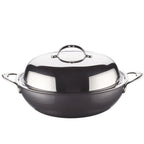 Thumbnail image #1 for Hestan Nanobond 60033 14-Inch Stainless Steel-Clad Aluminum Wok Pan with 2 Handles and Cover