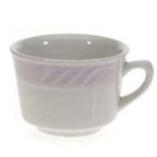 Thumbnail image #1 for Vertex China Sausalito SAU-1-P 7 oz China Coffee Cup with Handle, Round, Sculpted Lines, Plum Case of 3 Dozen