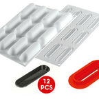 Thumbnail image #1 for JB Prince Silikomart MA275 Finger-Shaped Silicone Baking Mold with Cutter, 12 Indents