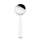 Thumbnail image #1 for Browne USA Foodservice Elegance 502713 7" Bouillon Soup Spoon, Round Bowl, 18/0 Stainless Steel, Mirror Finish with Satin Handle 1 Dozen