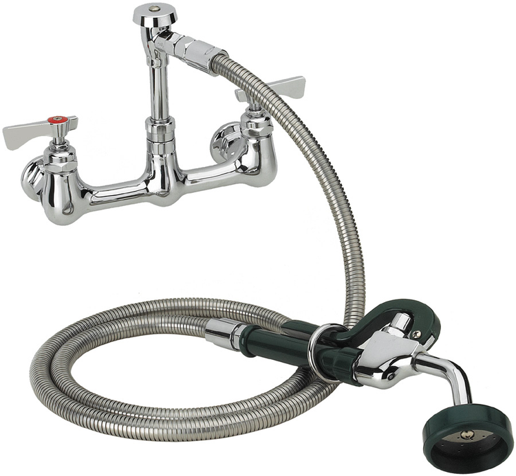 Product image #2 for Krowne Royal Series Low-Lead 8-Inch Center Wall-Mount Utility Spray Assembly with 72-Inch Hose