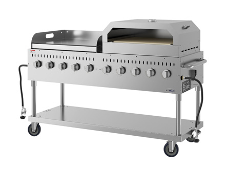 Product image #7 for KoolMore 72-Inch Commercial Outdoor Propane Gas Grill Combo with 10 Burners, 36-Inch Griddle, and 36-Inch Pizza Oven