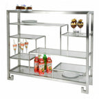 Thumbnail image #1 for Eastern Tabletop Grab n' Go AC1765 Stainless Steel Tabletop Display Stand with 8 Acrylic Shelves, 38-3/8"W x 9-7/8"D x 31-1/2"H