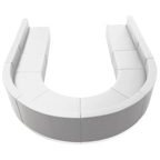 Thumbnail image #1 for Flash Furniture Hercules - Alon ZB-803-530-SET-WH-GG Modular White LeatherSoft Reception Seating Configuration with Brushed Stainless Steel Base