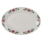 Thumbnail image #1 for Tuxton China Wester Rose LRH-1059 China Platter, 10-5/8" x 7-3/8", Oval, Rolled Edge, Eggshell Case of 2 Dozen