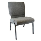 Thumbnail image #1 for Flash Furniture PCHT-111 Stacking Chair, Fabric-Upholstered Seat and Back, Steel Frame, Charcoal Gray