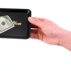 Thumbnail image #2 for New Star Foodservice Inc. 23800 Plastic Tip Tray / Check Bill Holder, 6-1/2" x 4-1/2", Black, Thank You Gold Imprint Case of 12 Dozen