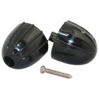 Thumbnail image #1 for AllPoints Foodservice Parts & Supplies 281947 Carriage Handle Knob, Oval Black Plastic, 2-1/8" Outer Diameter, Includes Mounting Screw