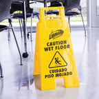 Thumbnail image #2 for Libman Commercial 1369 Bilingual Folding A-Frame Wet Floor Sign, Yellow Polypropylene, 25"H Case of 4