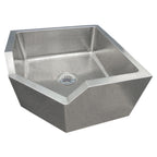 Thumbnail image #1 for IMC/Teddy FS-C Corner Mop Sink, Stainless Steel, 22-1/2" Bowl, 2" IPS Drain, Integrated Full-Height Apron