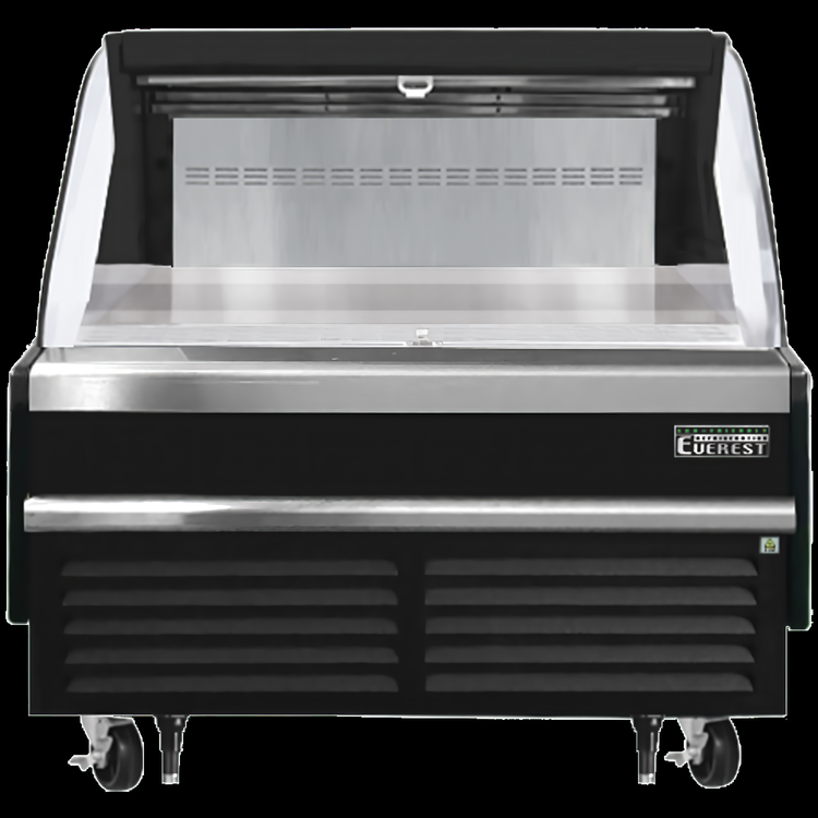 Product image #5 for Everest Refrigeration 48-Inch Horizontal Open Display Merchandiser, Self-Contained Bottom Mount, Black