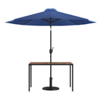 Thumbnail image #1 for Flash Furniture XU-DG-UH3048-UB19BNV-GG Outdoor Patio Dining Table Set, 48"W x 30"D, Rectangular Synthetic Wood Top, Steel Base, Umbrella