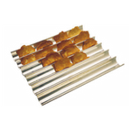 Thumbnail image #1 for Matfer Bourgeat 310713 Stainless Steel Tuiles Baking Sheet, 6 Channels, 13-3/4 x 11-3/4 x 1 in