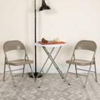 Thumbnail image #2 for Flash Furniture Hercules BD-F002-GY-GG Double-Braced Metal Folding Chair, Gray Finish