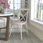 Thumbnail image #2 for Flash Furniture RESXB-WHITE-2 Stackable White Resin X-Back Chair with Steel Core