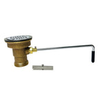 Thumbnail image #1 for Fisher DrainKing 65676 Twist Waste Valve with Stainless Steel Flat Strainer, 3-1/2" Sink Opening, 1-1/2" Drain Outlet