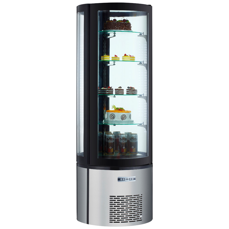 Product image #4 for Black Diamond BDRCK-400 Floor Standing Refrigerated Cake Display Case, Curved Glass, 12.7 Cu. Ft.