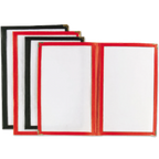 Thumbnail image #1 for Alegacy Foodservice Products 712B Double-Fold Leather Menu Cover with Celluloid Face, Black, 7-1/2 x 11 in Case of 24