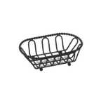 Thumbnail image #1 for G.E.T. 4-33453 Braided Iron Serving Basket, Oval, Powder-Coated Black, 7-1/2 x 4-1/2 x 2-1/4 in Case of 24