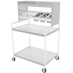 Thumbnail image #1 for Caddy T-563 Tray Starter , Stainless Steel, 38"W x 26"D x 52"H, 2 Shelves, 2 Overhead Shelves, Tilted Lower Shelf with 3 Cutouts