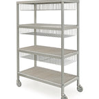 Thumbnail image #4 for Dinex DXPMPR604M 4-Shelf Aluminum Drying & Transport Rack with 1-1/2-Inch Tray Spacing and Channel Holders