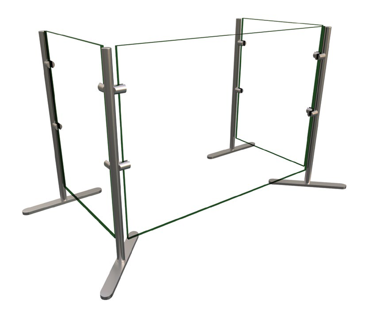 Product image #2 for Hatco Flav-R-Shield Portable 1-Bay Tempered Glass Sneeze Guard, 36 x 18 x 27.5 Inches