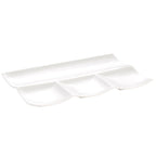 Thumbnail image #1 for CAC China Accessories F-12S 4-Compartment Rectangular Porcelain Platter, 12" x 8" x 1" 1 Dozen